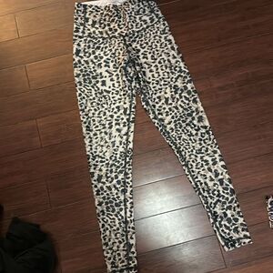 CHRLDR Leggings - High Waisted Leopard Print Ankle Cropped Legging - Size Small